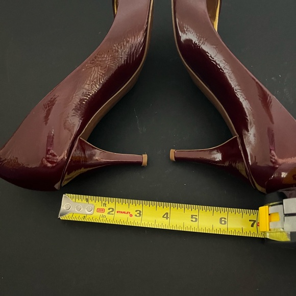 J. Crew patent open toe heels I Color: burgundy I Size: 8 - Picture 5 of 6